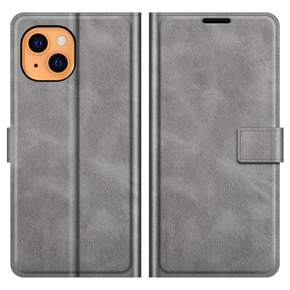  iPhone 13 Fodral Solid Läder Grå