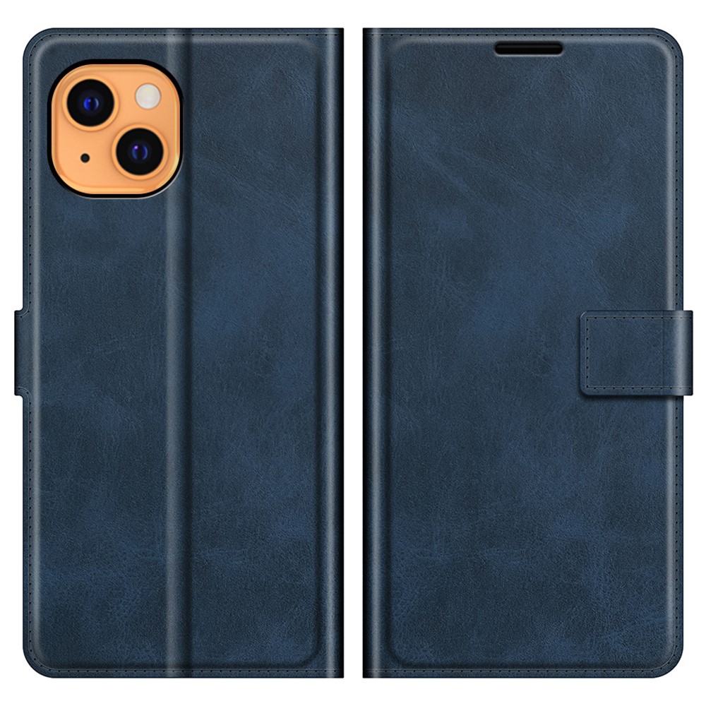  iPhone 13 Fodral Solid Läder Blå