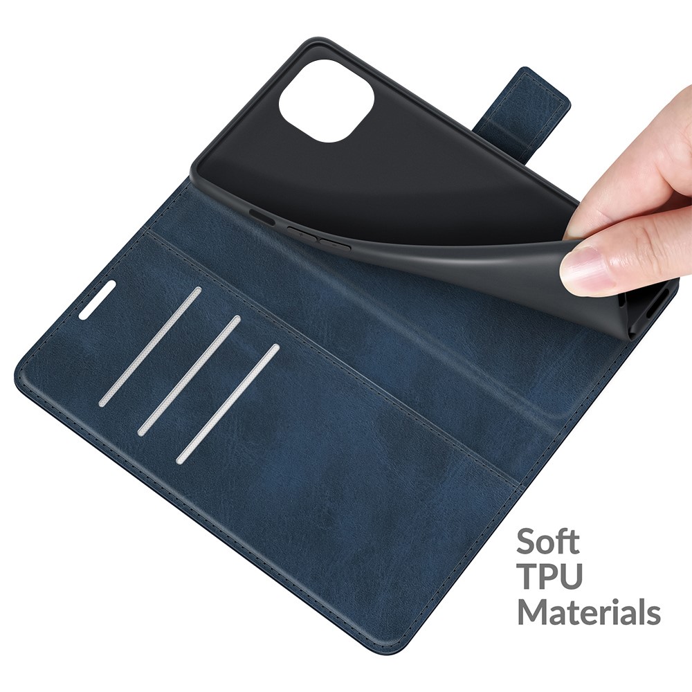  iPhone 13 Fodral Solid Läder Blå