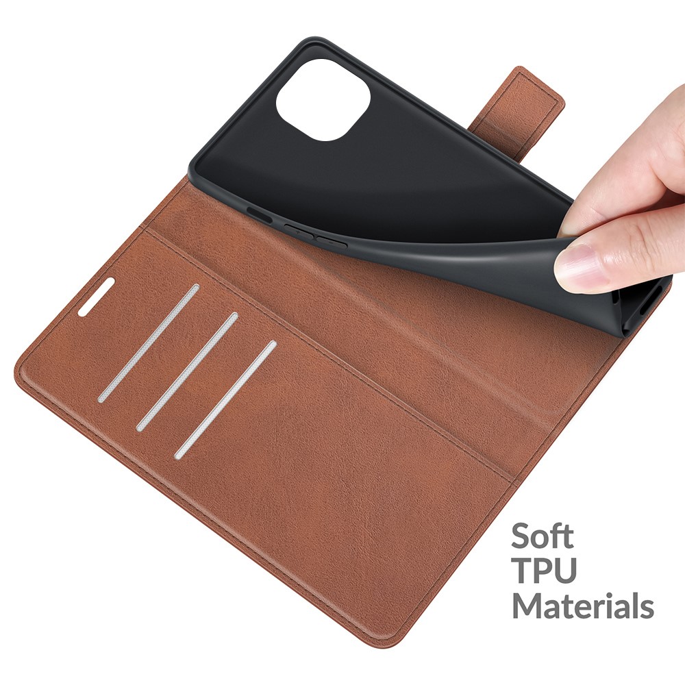  iPhone 13 Fodral Solid Läder Brun