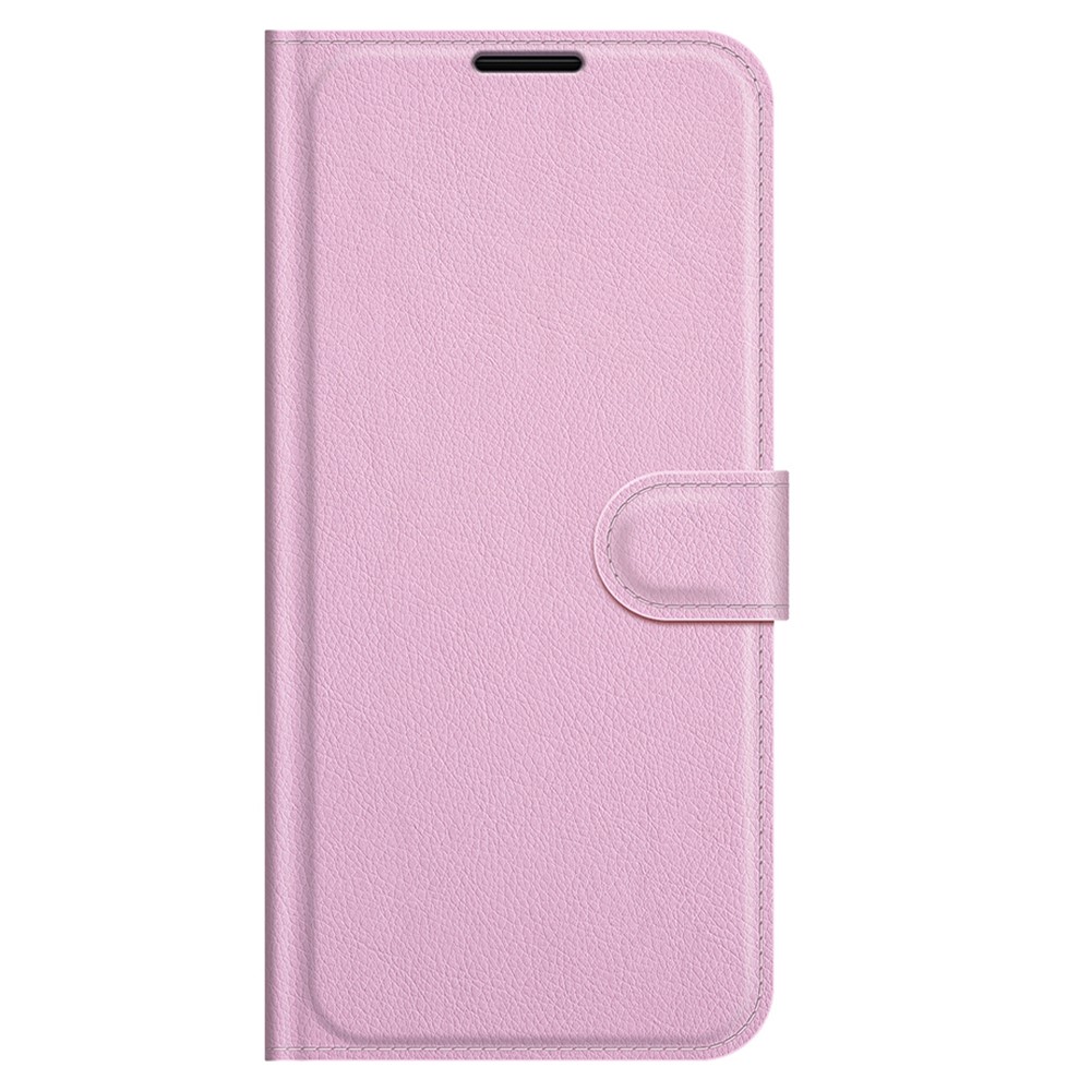  iPhone 13 Fodral Litchi Läder Ljus Rosa