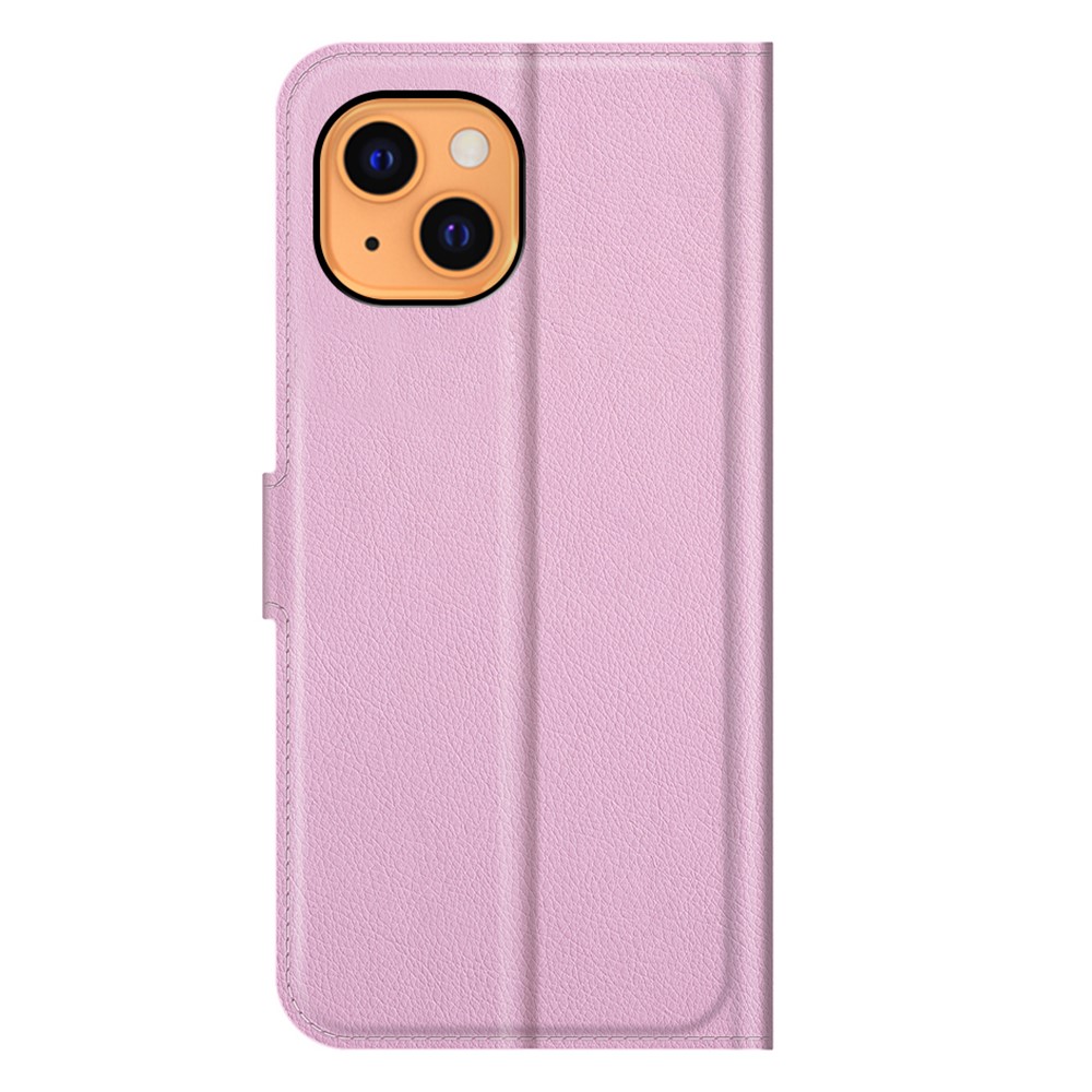  iPhone 13 Fodral Litchi Läder Ljus Rosa