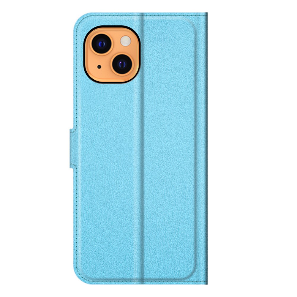  iPhone 13 Fodral Litchi Läder Ljus Blå