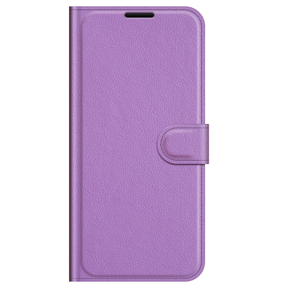  iPhone 13 Fodral Litchi Läder Lila