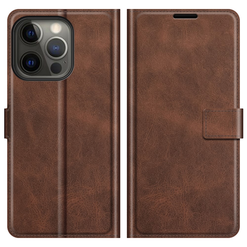  iPhone 13 Pro Max Fodral Solid Läder Brun