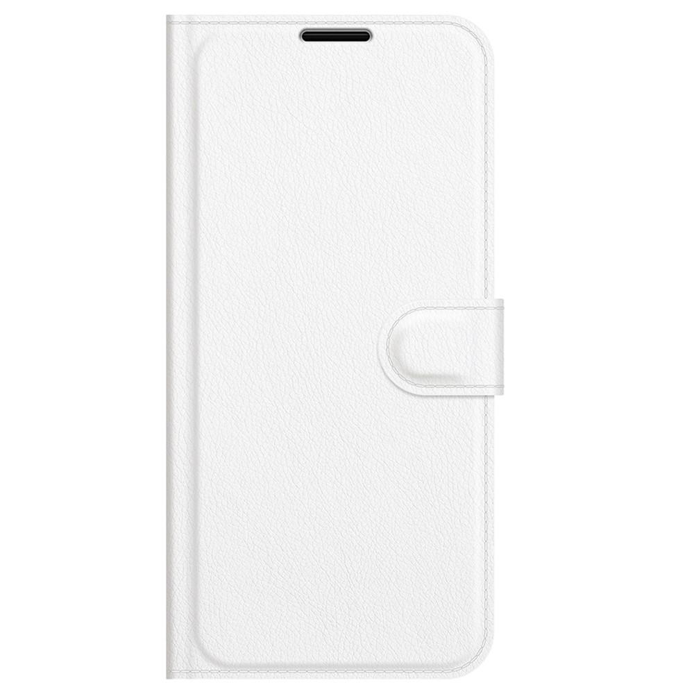  iPhone 13 Pro Max Fodral Litchi Läder Vit