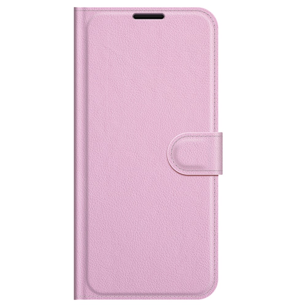  iPhone 13 Pro Max Fodral Litchi Läder Ljus Rosa
