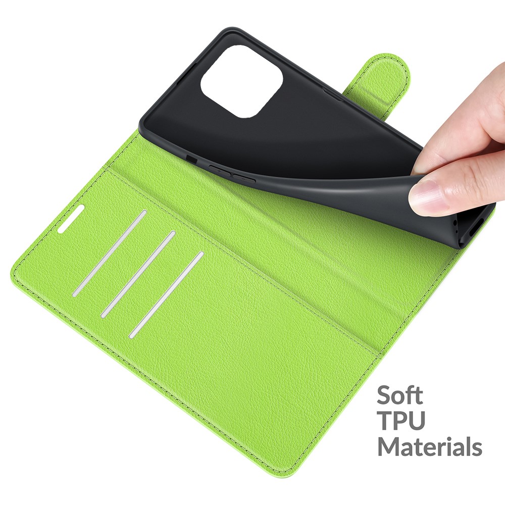  iPhone 13 Pro Max Fodral Litchi Läder Grön