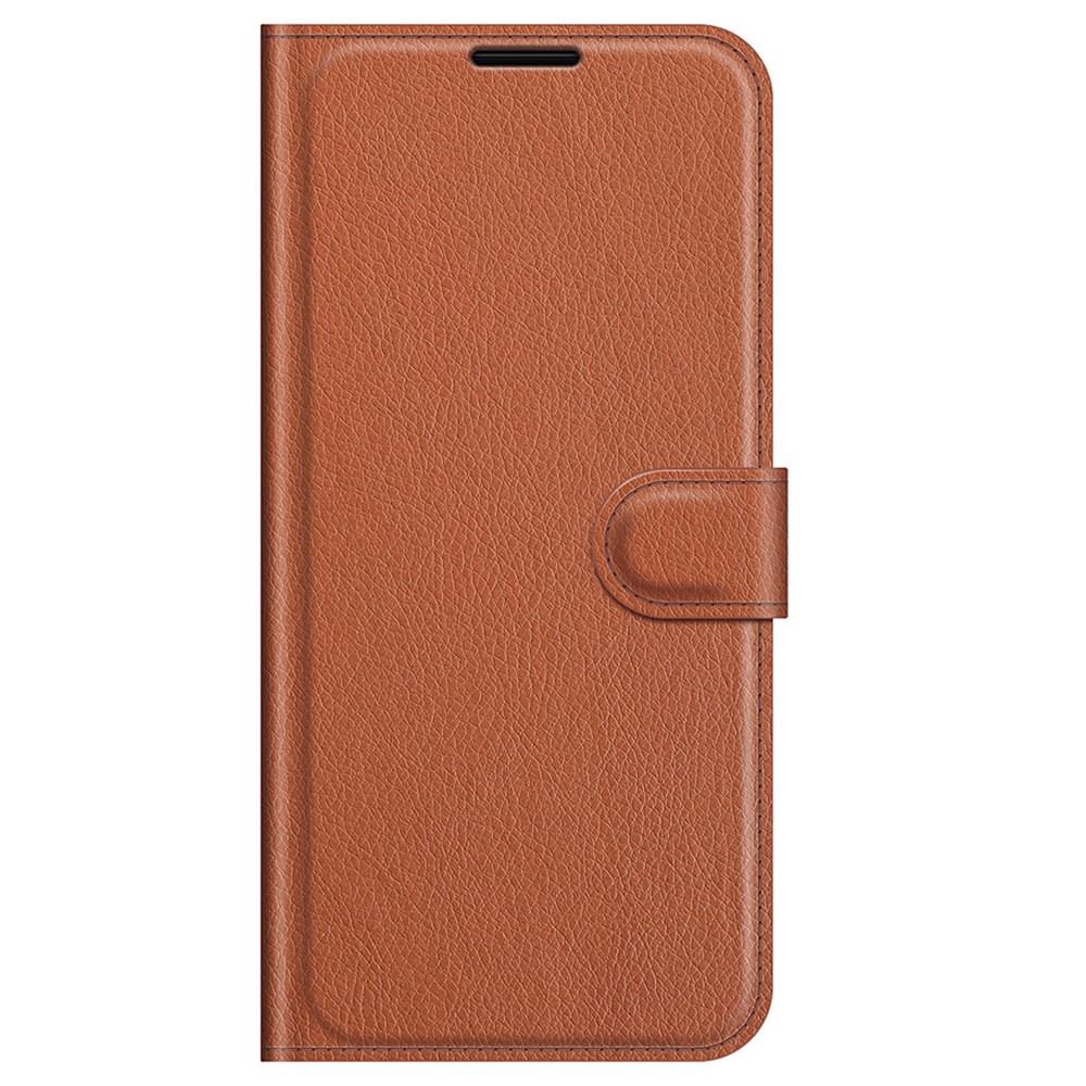  iPhone 13 Pro Max Fodral Litchi Läder Brun