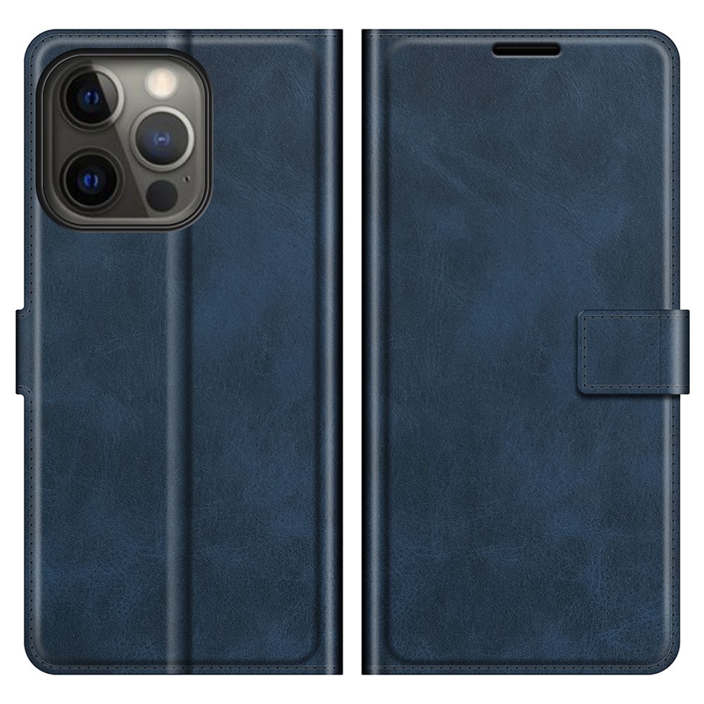  iPhone 13 Pro Fodral Solid Läder Blå