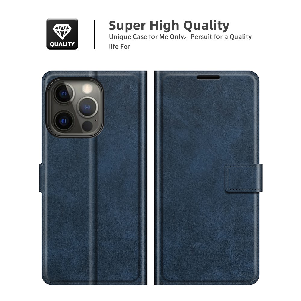  iPhone 13 Pro Fodral Solid Läder Blå