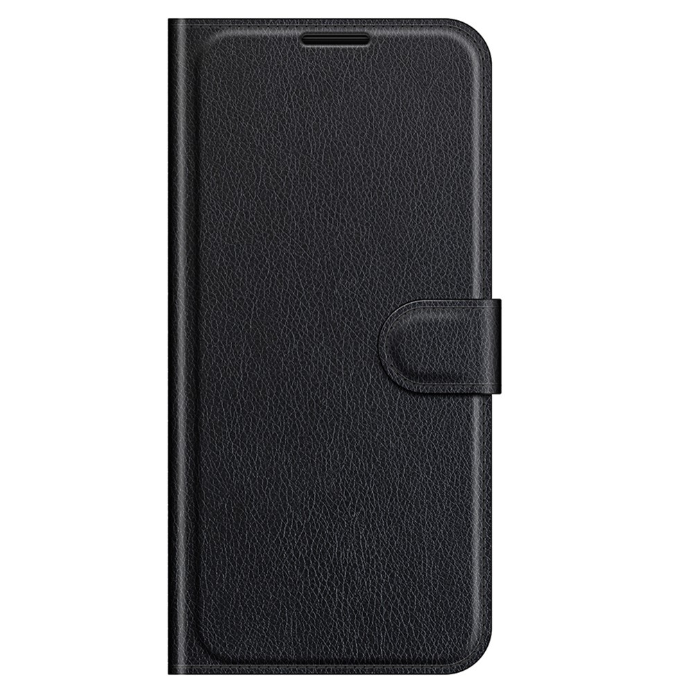  iPhone 13 Pro Fodral Litchi Läder Svart