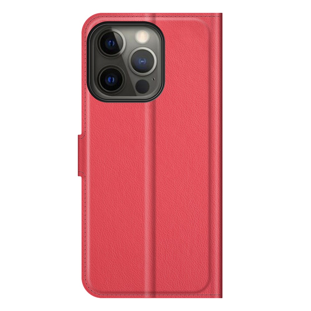  iPhone 13 Pro Fodral Litchi Läder Röd