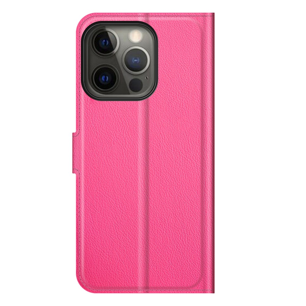  iPhone 13 Pro Fodral Litchi Läder Rosa