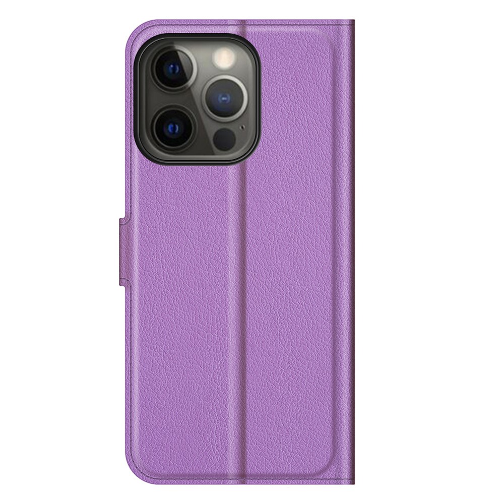  iPhone 13 Pro Fodral Litchi Läder Lila