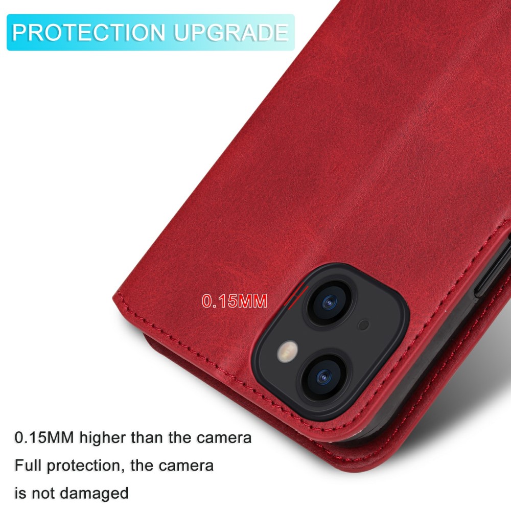  iPhone 13 Fodral Läder Röd