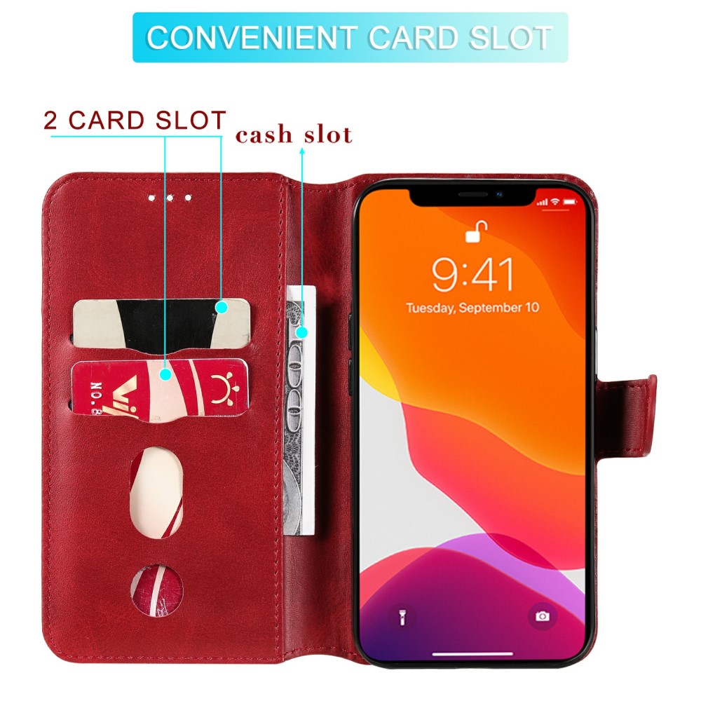  iPhone 13 Fodral Läder Röd