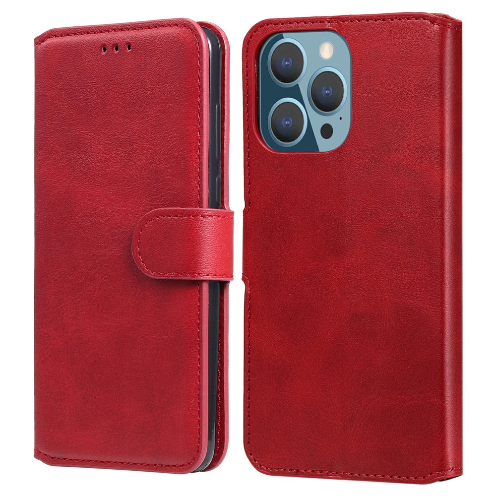 iPhone 13 Pro Fodral Läder Röd