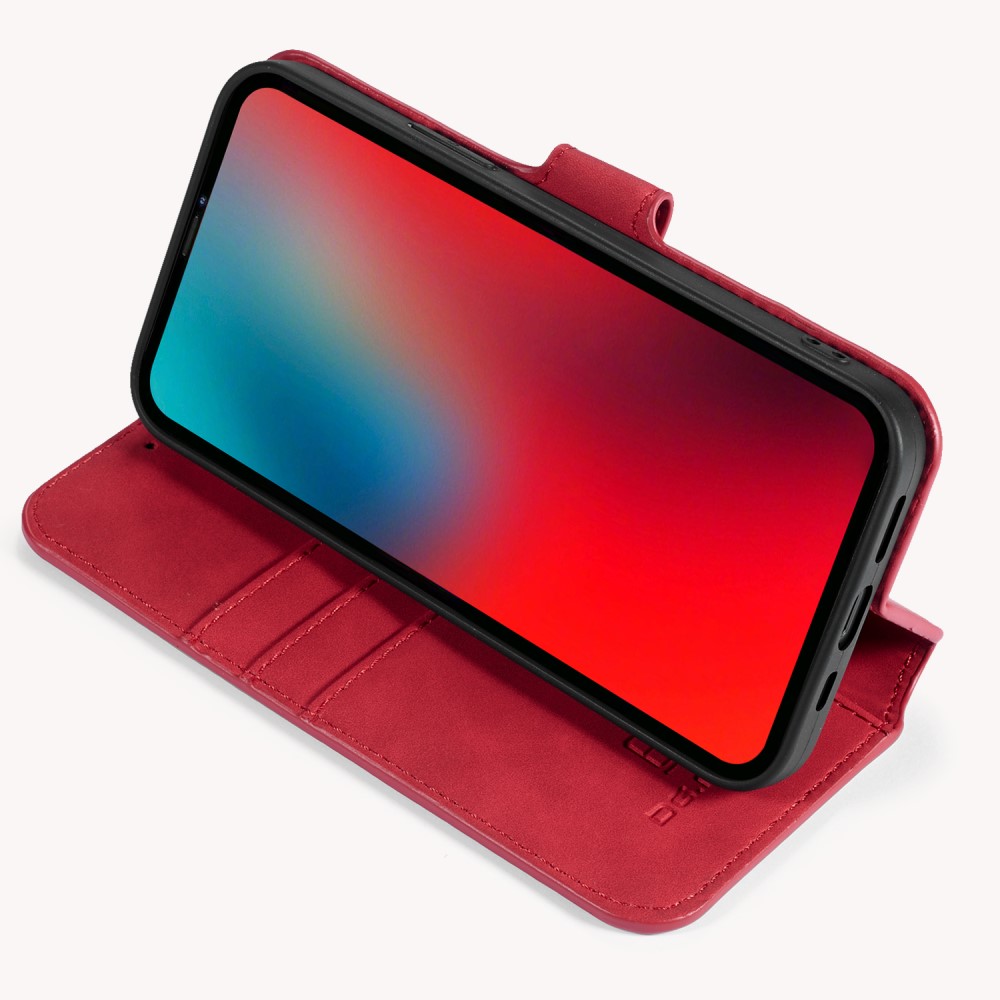 DG.MING DG.MING iPhone 13 Mini Fodral Retro Läder Röd
