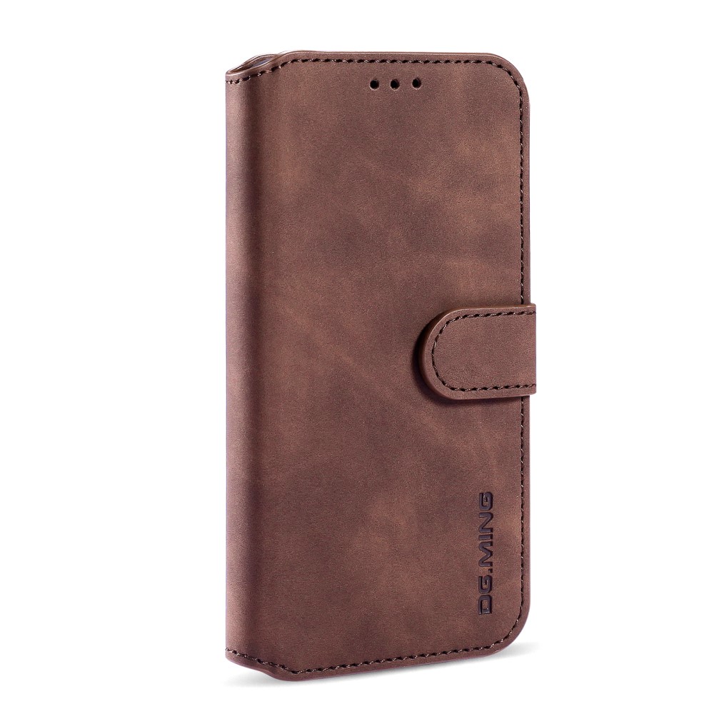 DG.MING DG.MING iPhone 13 Mini Fodral Retro Läder Mörk Brun