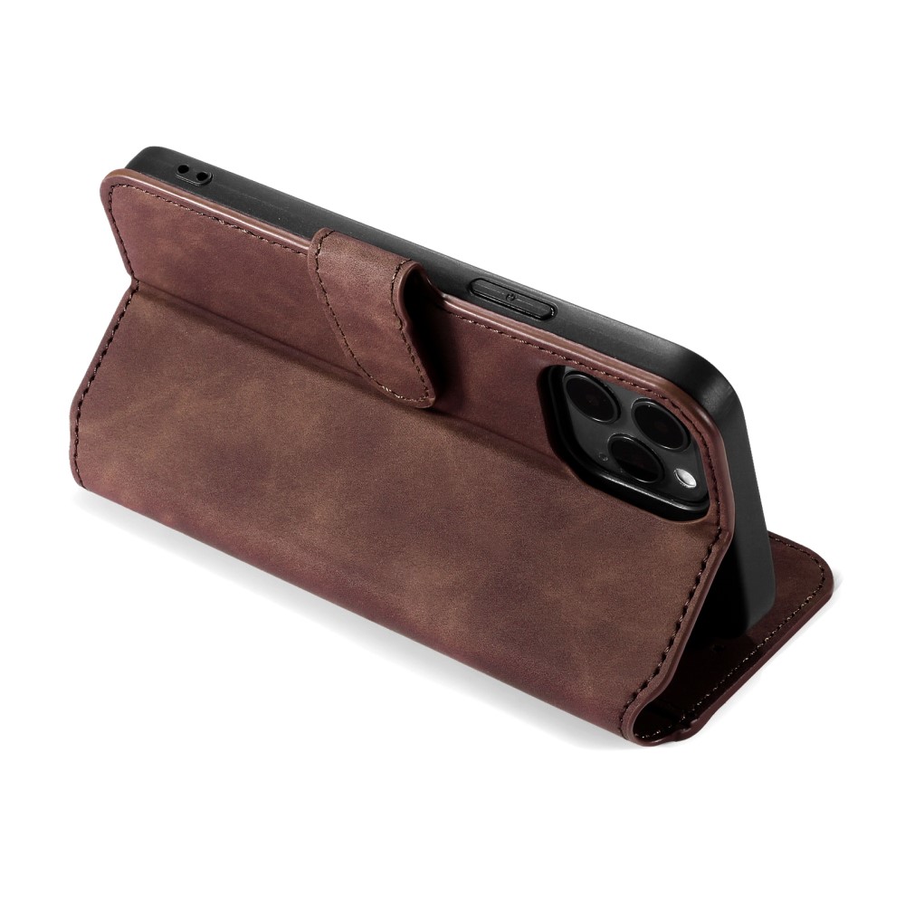 DG.MING DG.MING iPhone 13 Mini Fodral Retro Läder Mörk Brun