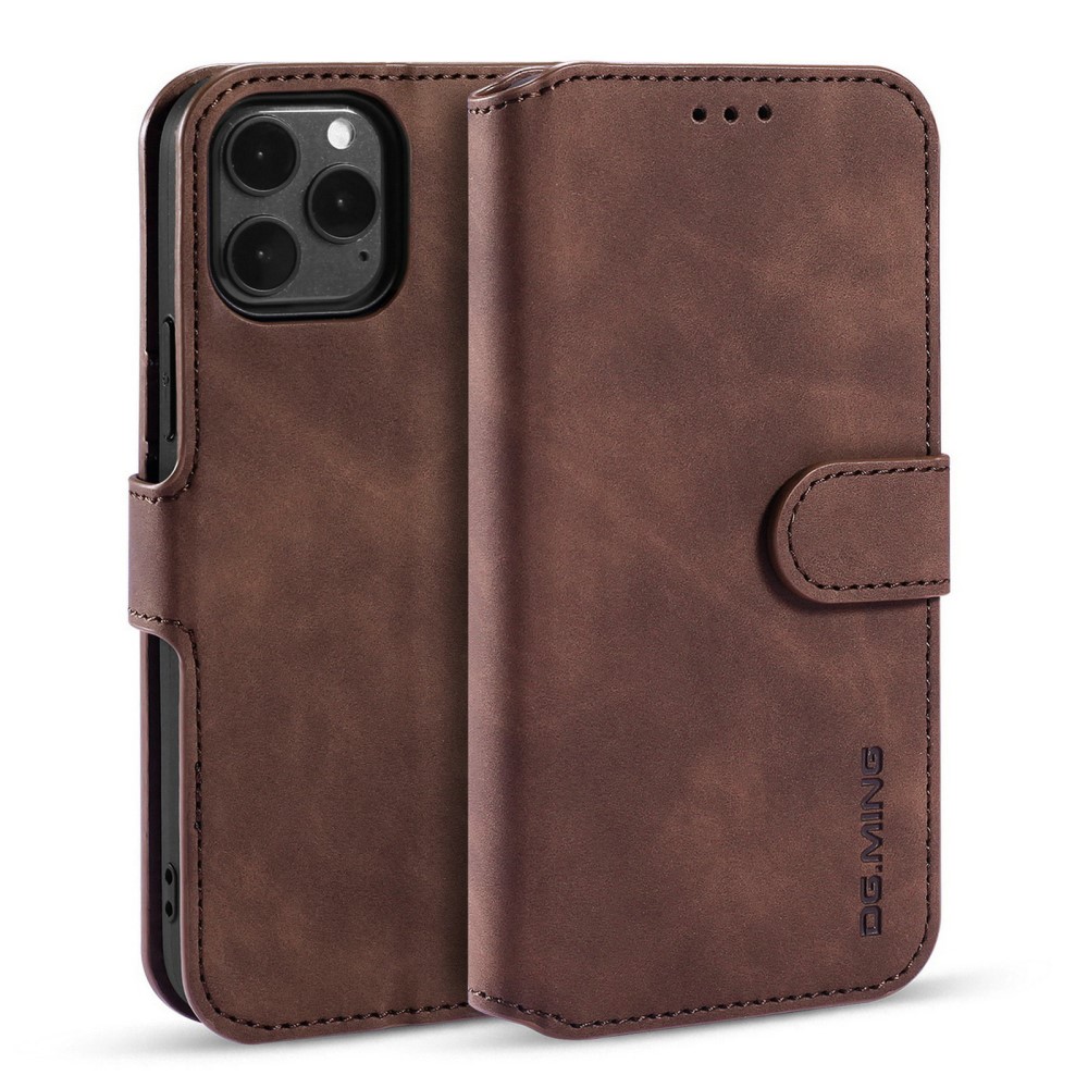 DG.MING DG.MING iPhone 13 Pro Max Fodral Retro Läder Mörk Brun