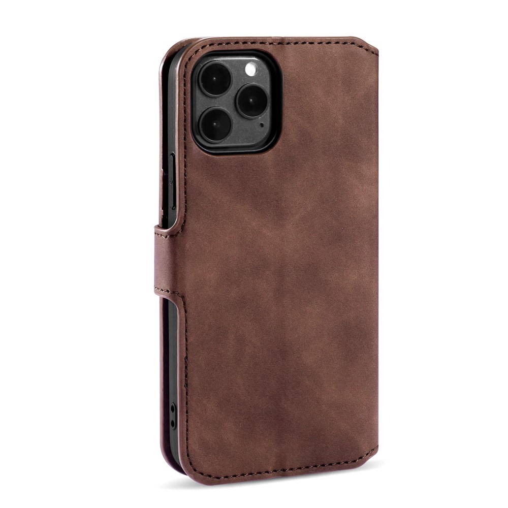 DG.MING DG.MING iPhone 13 Pro Max Fodral Retro Läder Mörk Brun