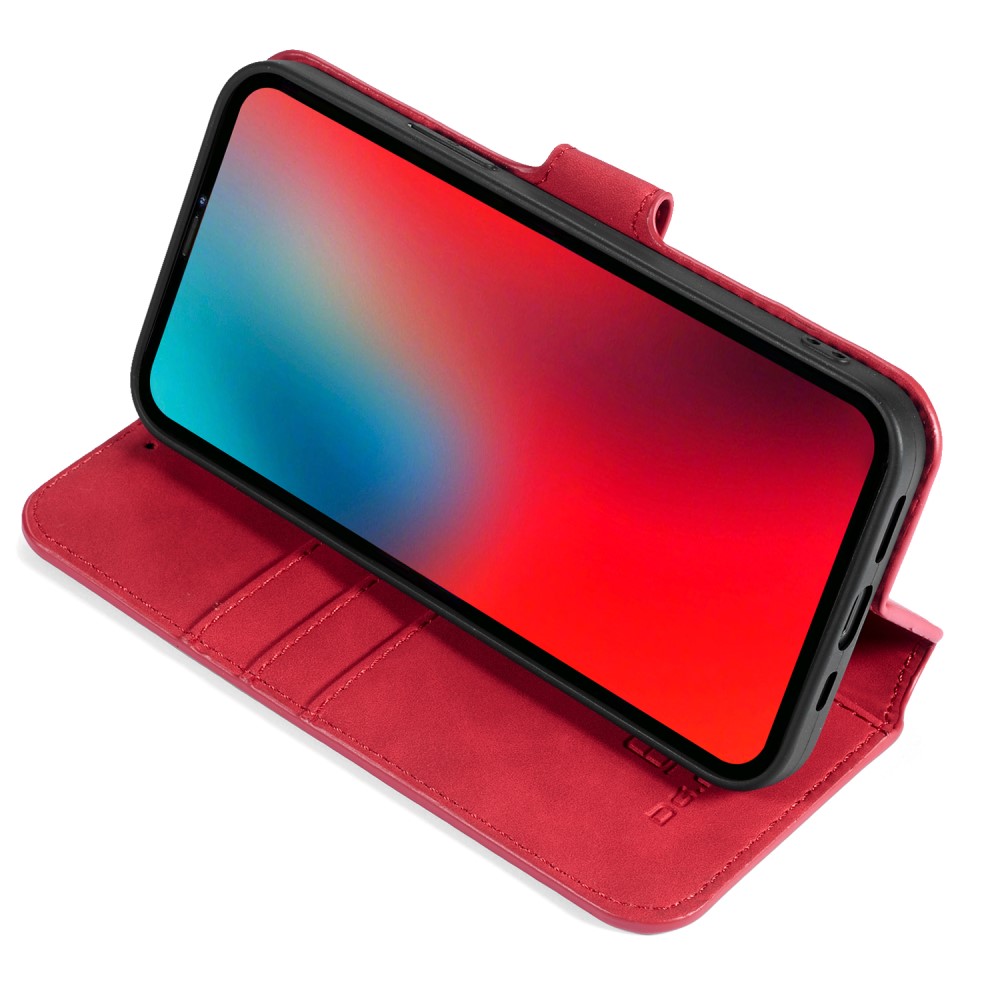 DG.MING DG.MING iPhone 13 Pro Max Fodral Retro Läder Röd
