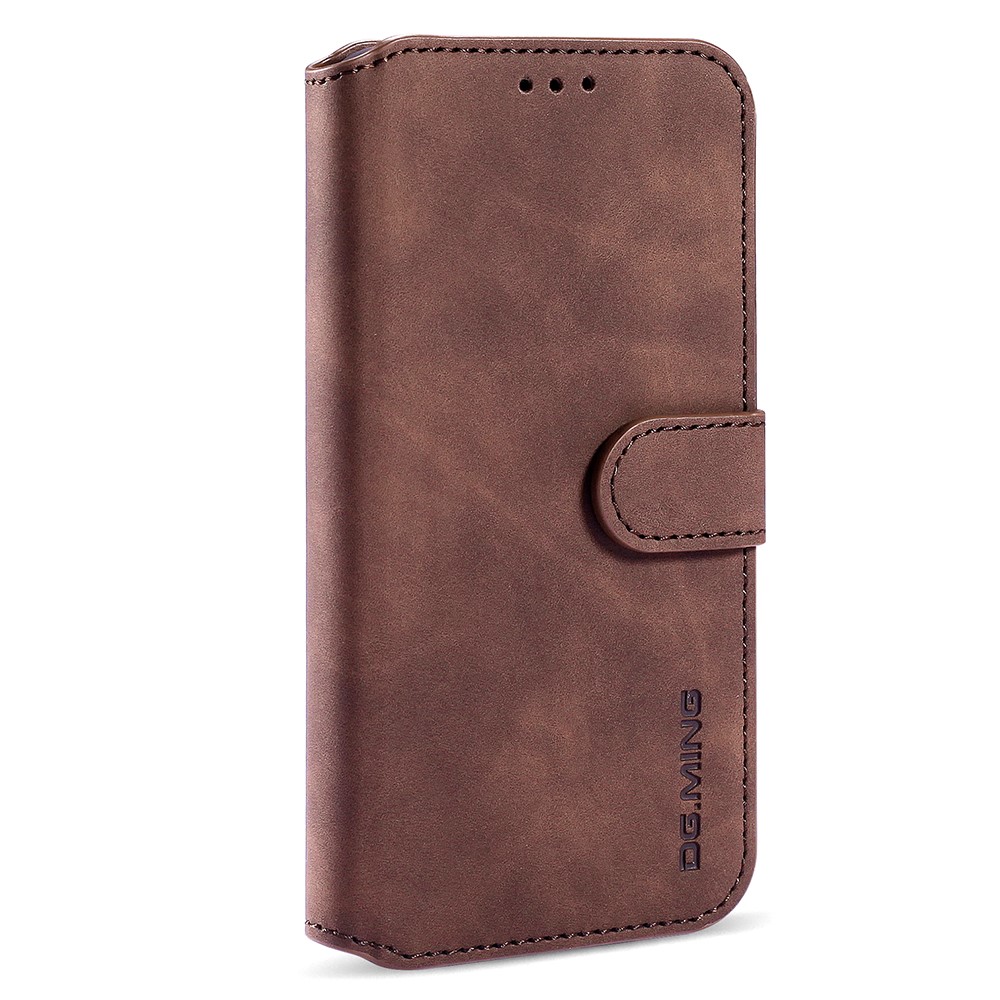 DG.MING DG.MING iPhone 13 Pro Fodral Retro Läder Mörk Brun