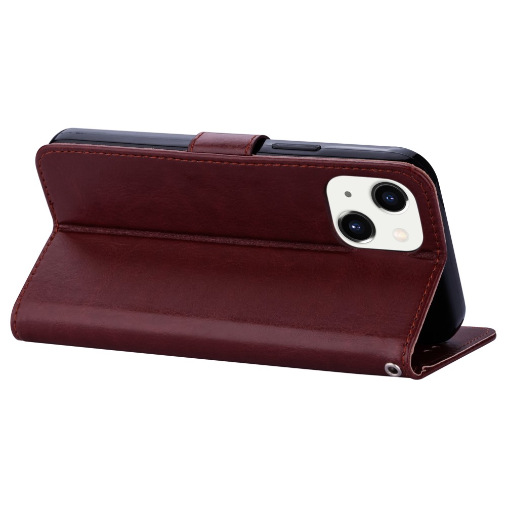  iPhone 13 Mini Fodral Crazy Horse Läder Brun