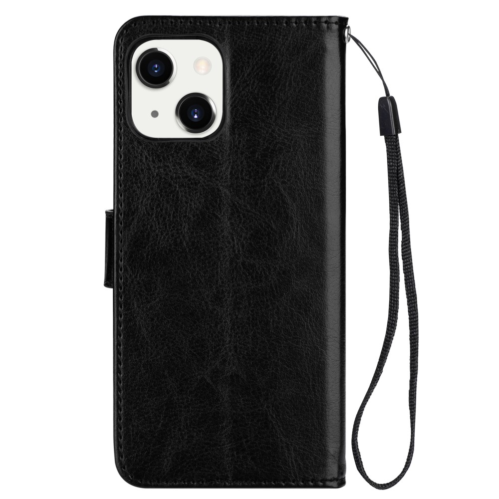  iPhone 13 Mini Fodral Crazy Horse Läder Svart