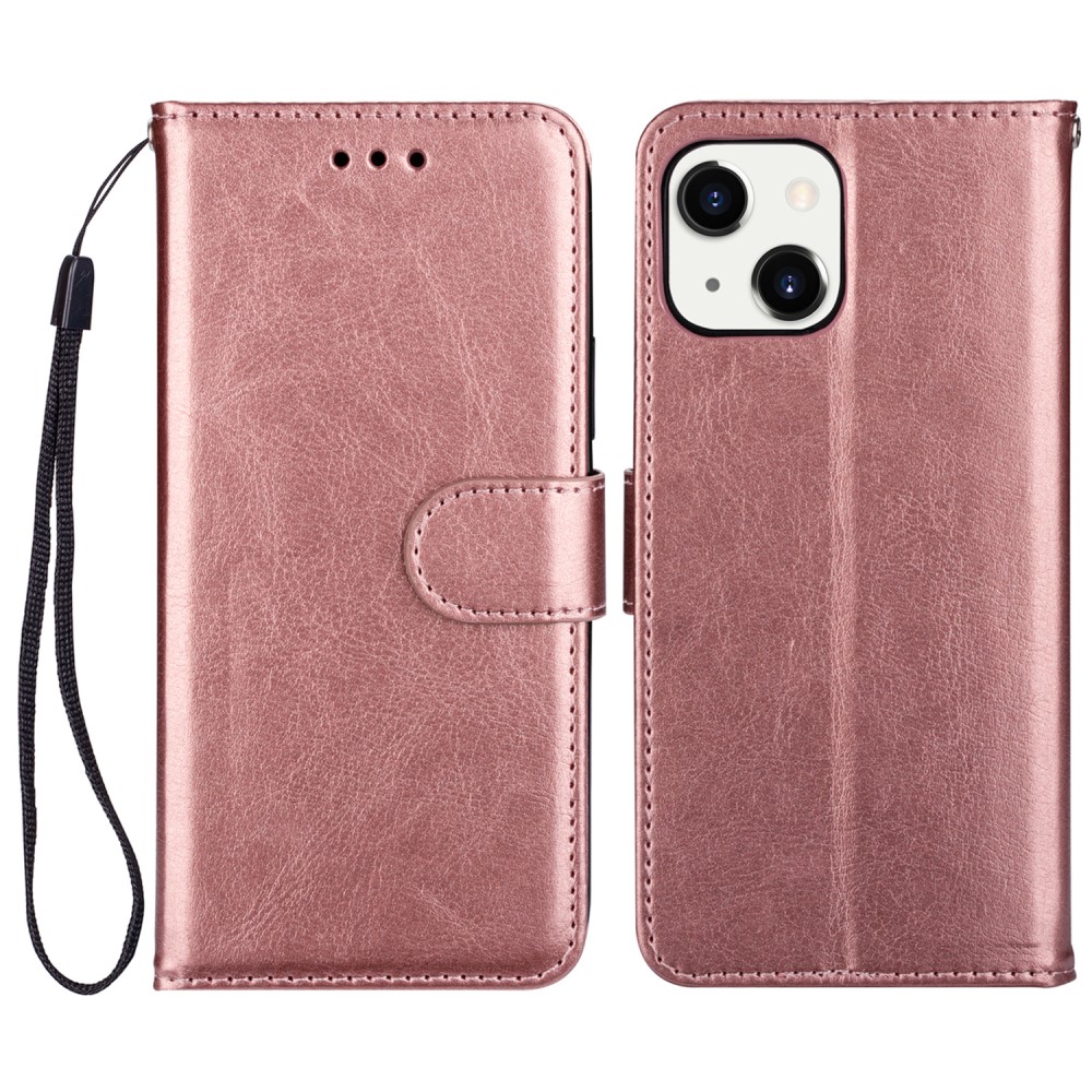  iPhone 13 Mini Fodral Crazy Horse Läder Roséguld