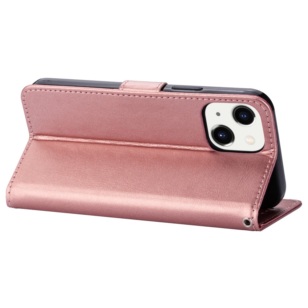  iPhone 13 Mini Fodral Crazy Horse Läder Roséguld