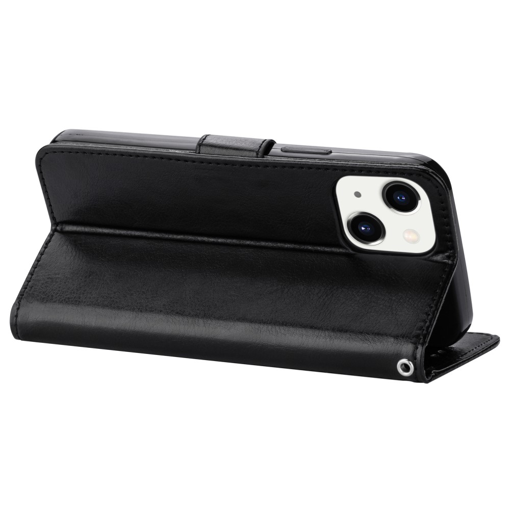  iPhone 13 Fodral Crazy Horse Läder Svart