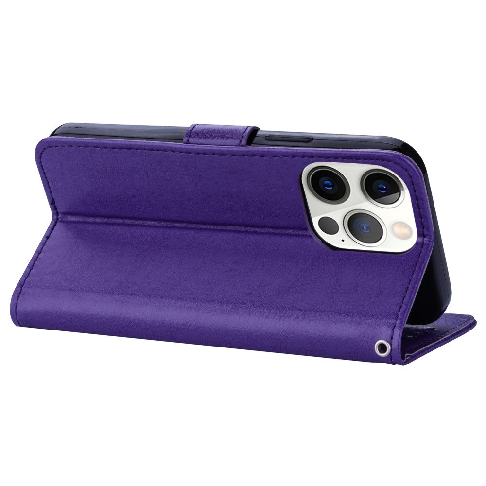  iPhone 13 Pro Fodral Crazy Horse Läder Lila