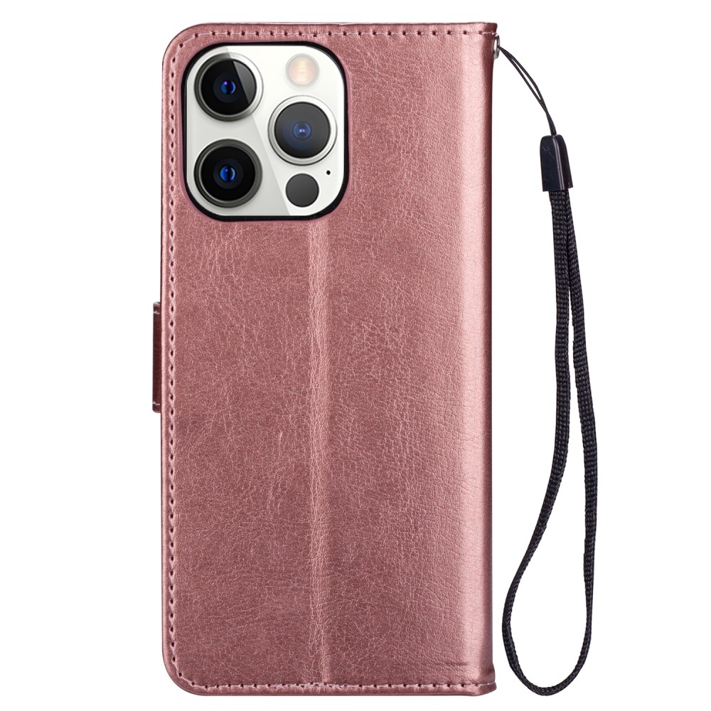  iPhone 13 Pro Fodral Crazy Horse Läder Roséguld