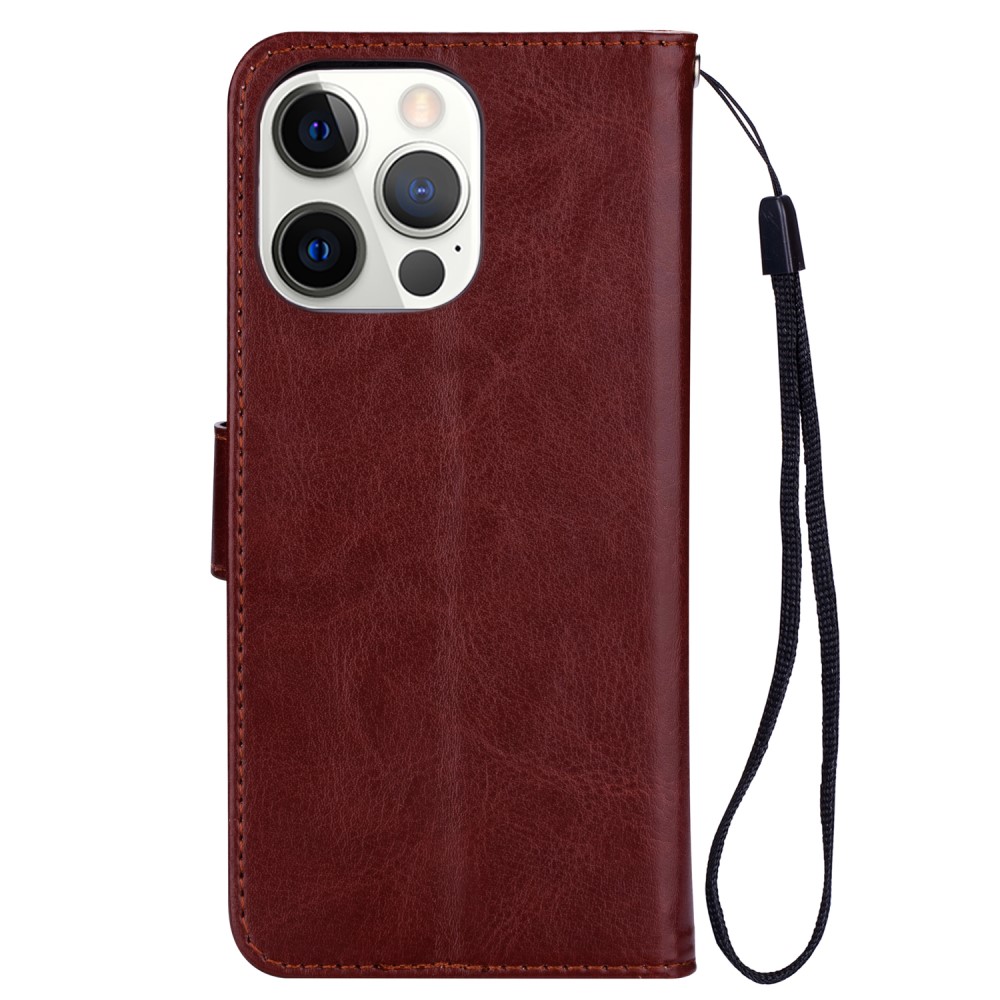  iPhone 13 Pro Max Fodral Crazy Horse Läder Brun