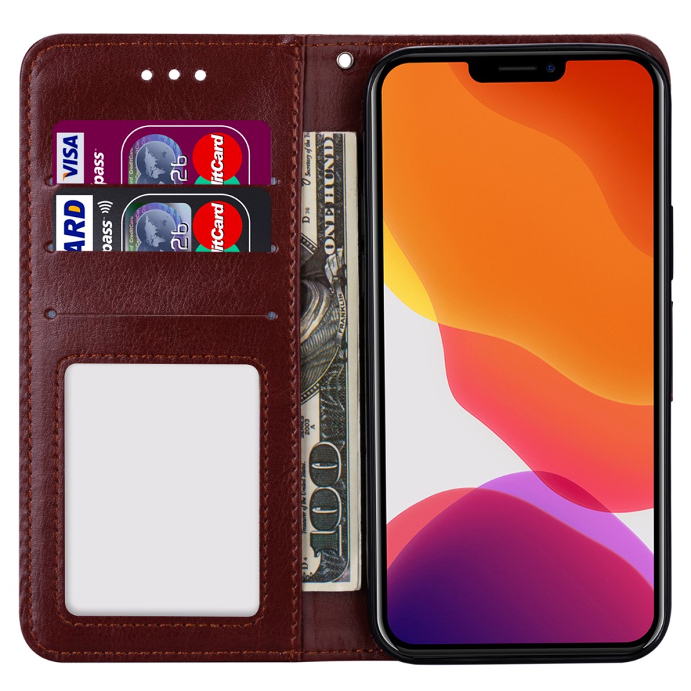  iPhone 13 Pro Max Fodral Crazy Horse Läder Brun