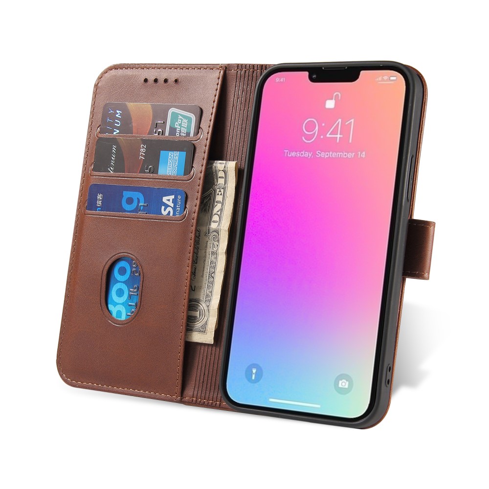  iPhone 13 Plånboksfodral Läder Brun