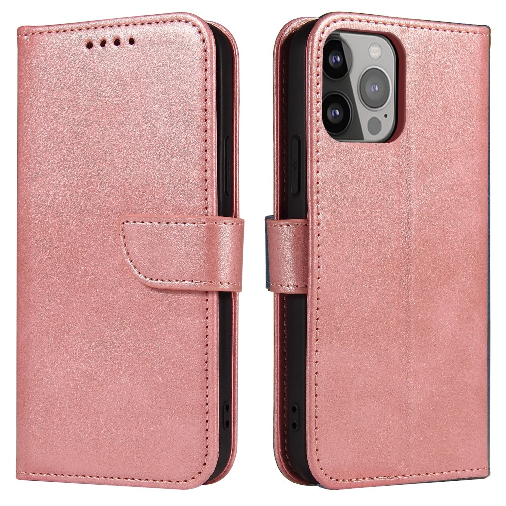  iPhone 13 Plånboksfodral Läder Roséguld