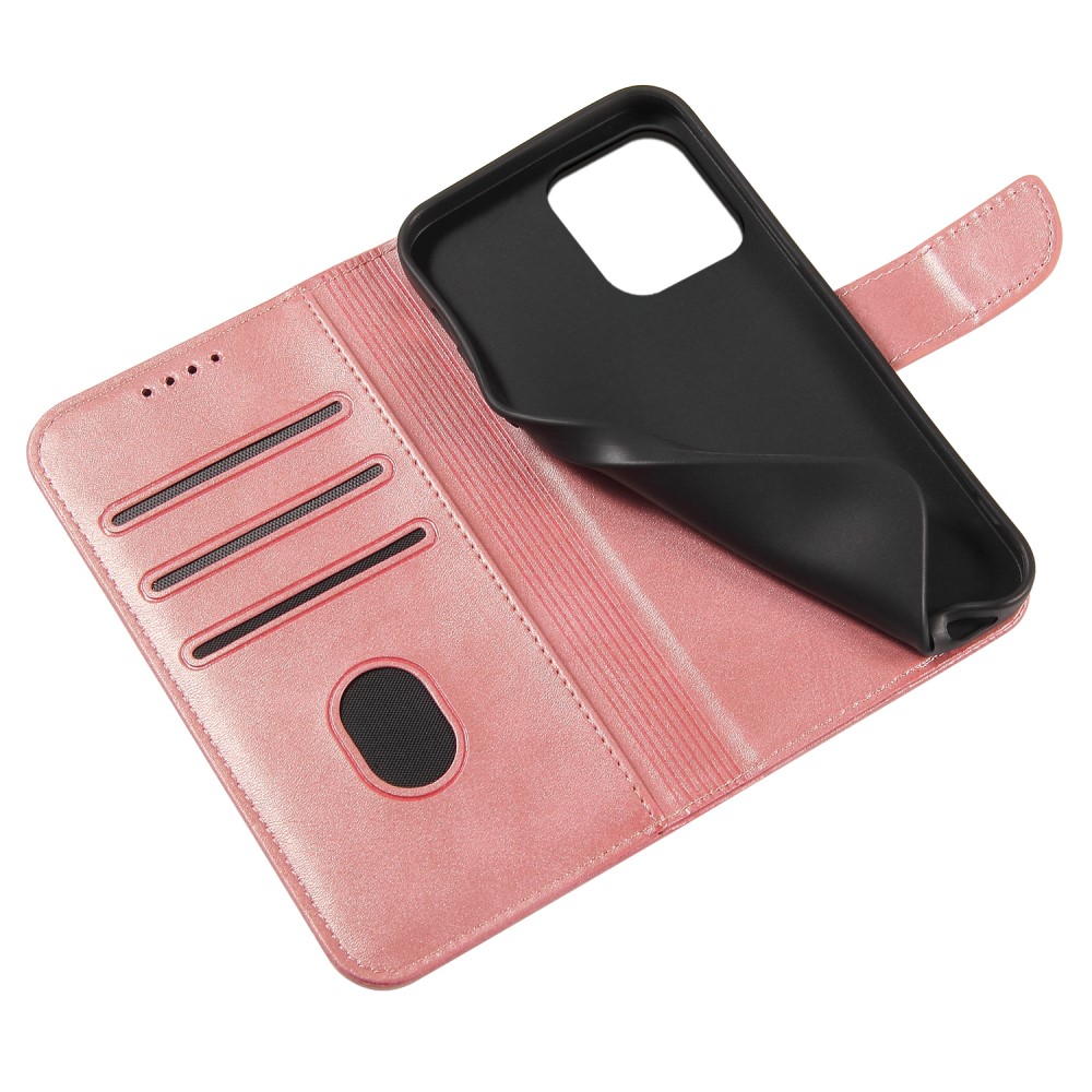  iPhone 13 Pro Plånboksfodral Läder Roséguld