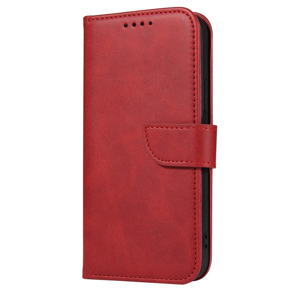 iPhone 13 Pro Plånboksfodral Läder Röd