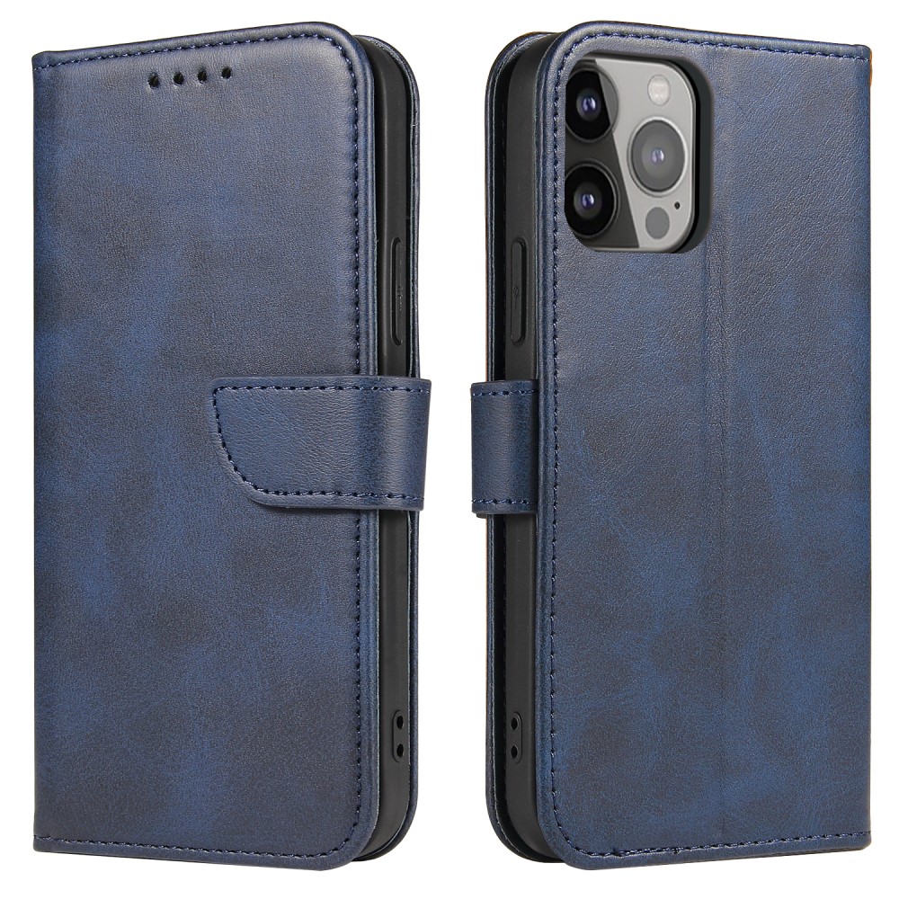  iPhone 13 Pro Max Plånboksfodral Läder Blå