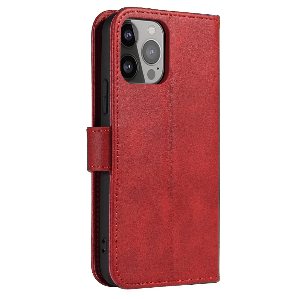  iPhone 13 Pro Max Plånboksfodral Läder Röd