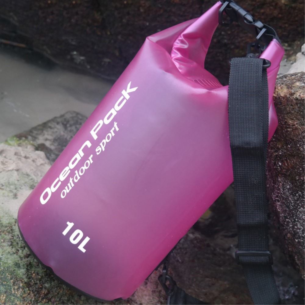  10L Genomskinlig Dry Bag Vattentät Sjösäck / Packpåse Rosa