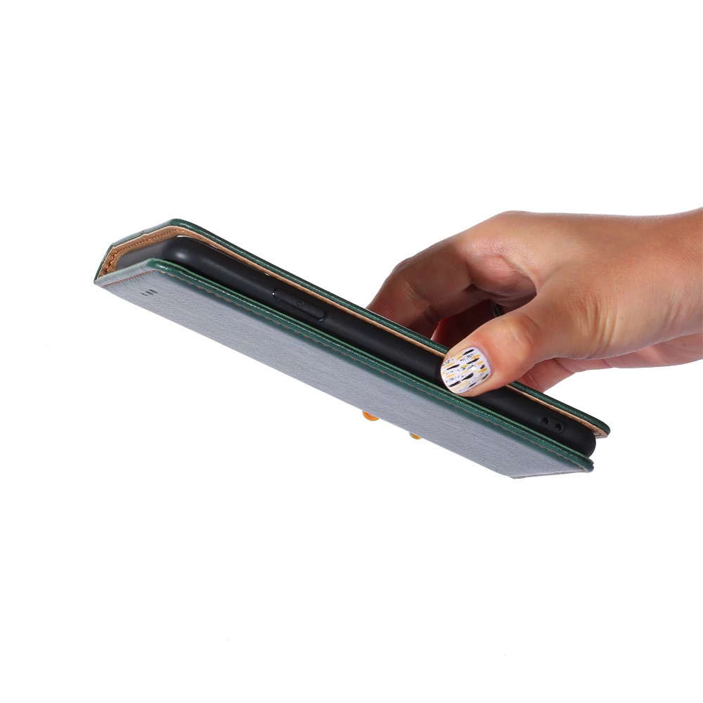  Xiaomi Redmi 9C Fodral Flip Läder Mörk Grön