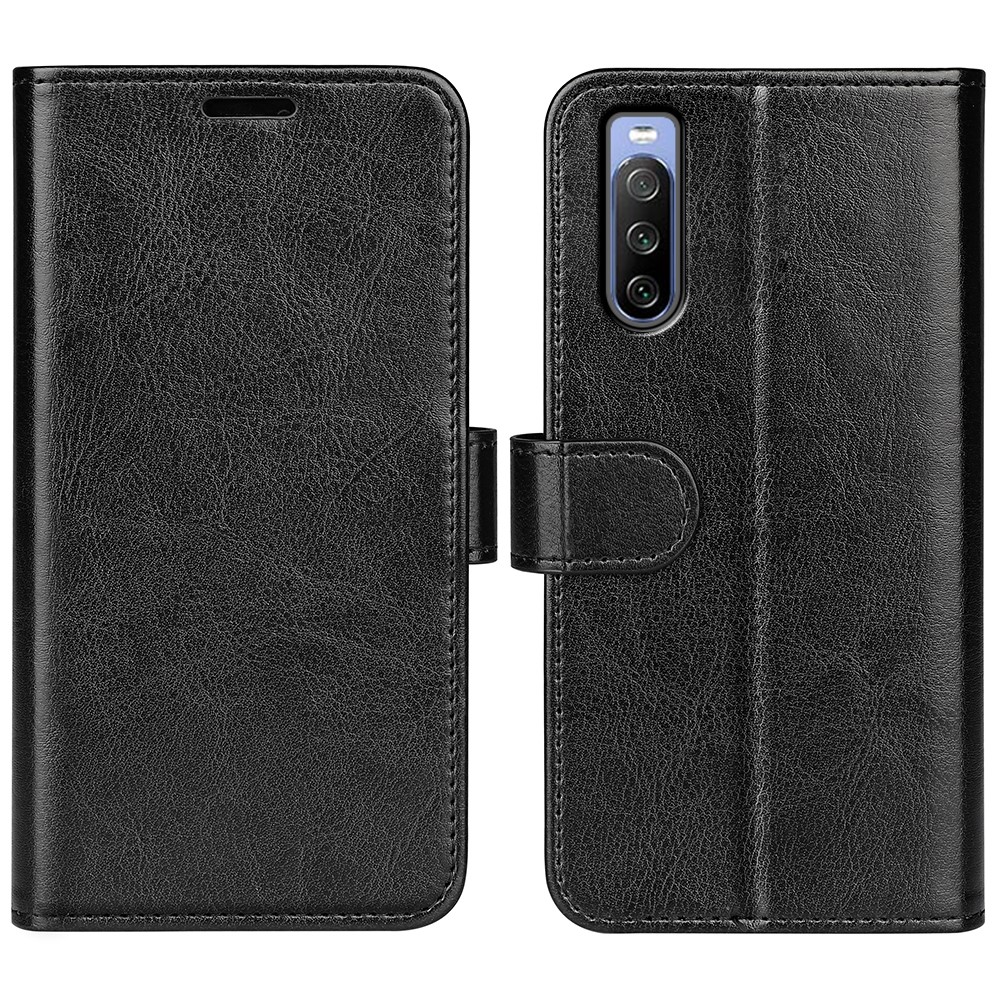  Sony Xperia 10 IV Fodral Crazy Horse Läder Svart
