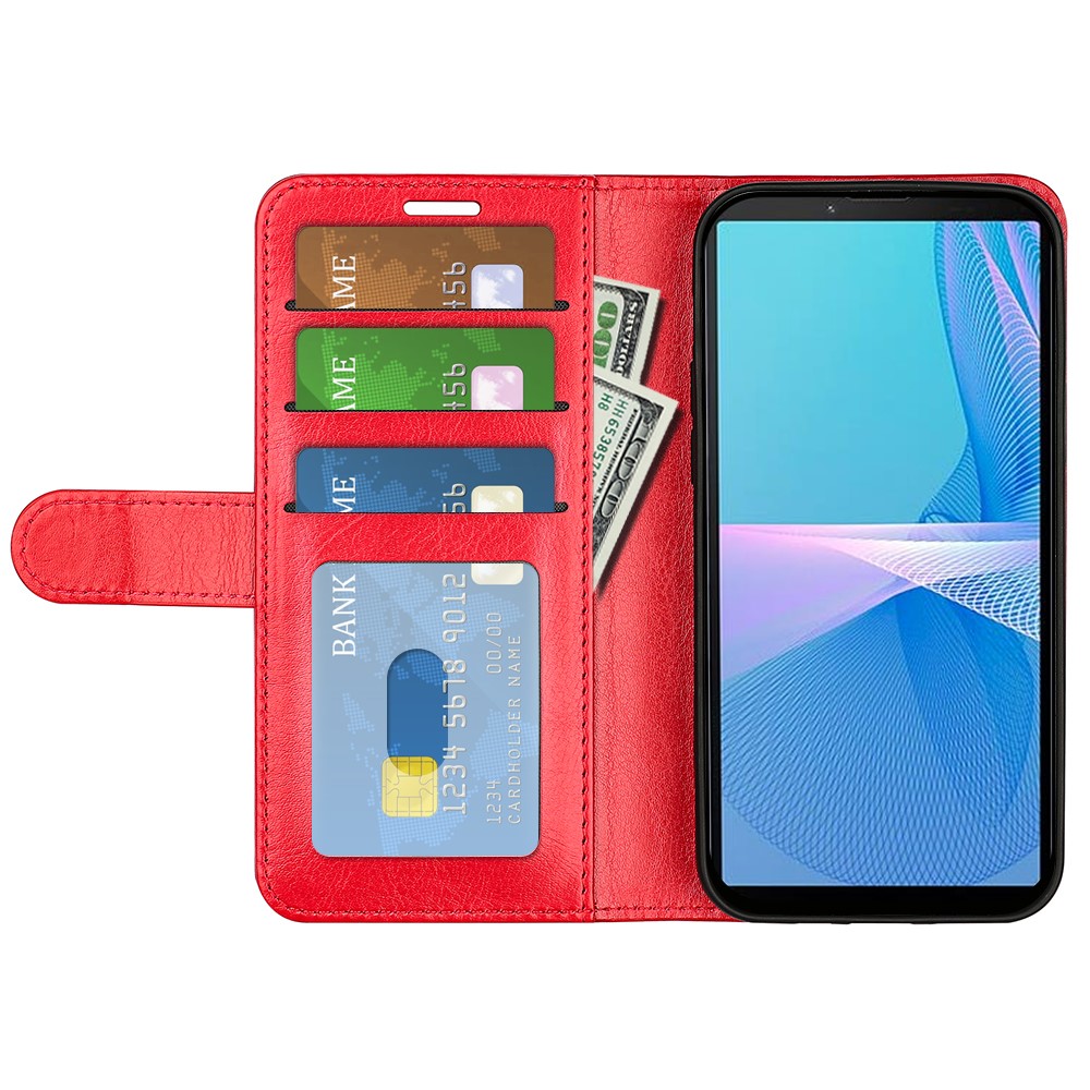  Sony Xperia 10 IV Fodral Crazy Horse Läder Röd
