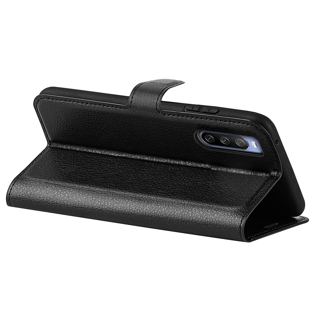  Sony Xperia 10 IV Fodral Litchi Läder Svart