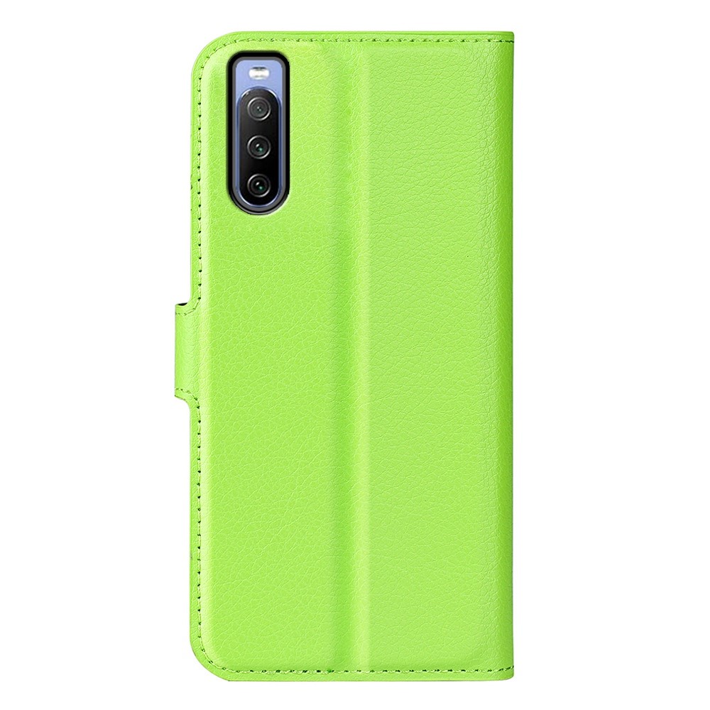  Sony Xperia 10 IV Fodral Litchi Läder Grön